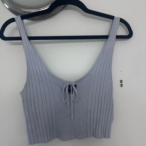 Cotton Candy Light Blue Ribbed Crop Top